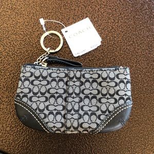 Coach Signature Black Keychain Card Wallet